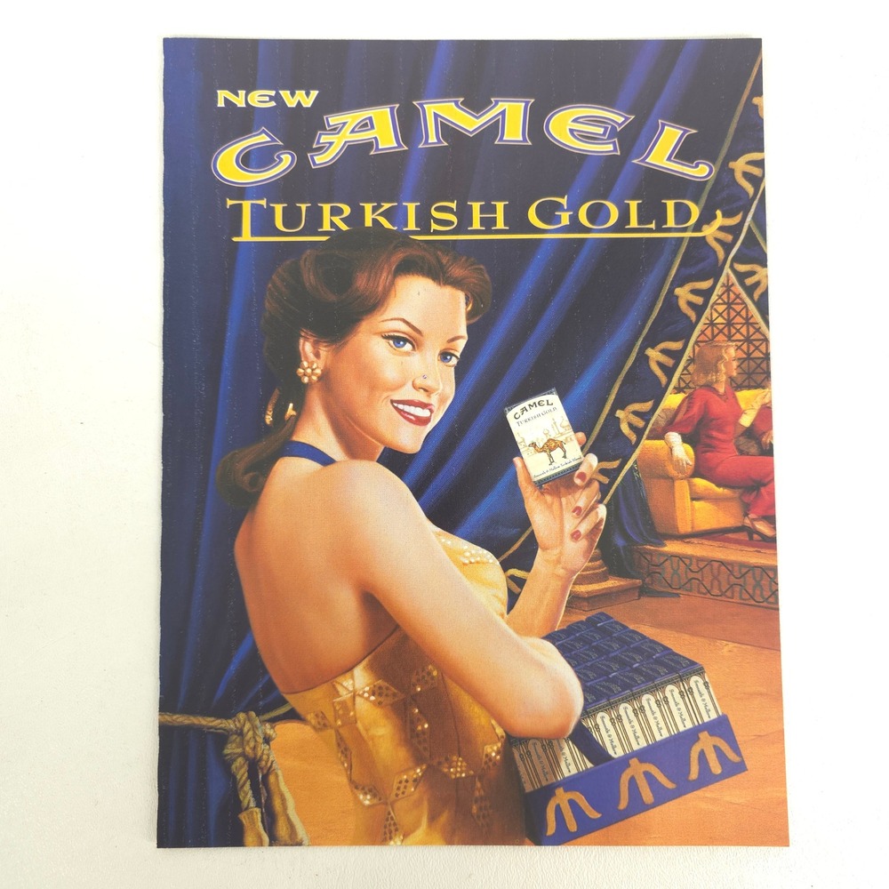 Camel Turkish Gold 2000 Print Ad Retro Pinup Cigarette Y2K 90s Wall Art Decor